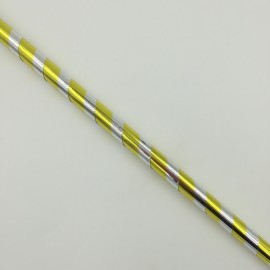 CANNE A APPARITION PLASTIQUE RAYEE JAUNE - ARGENT