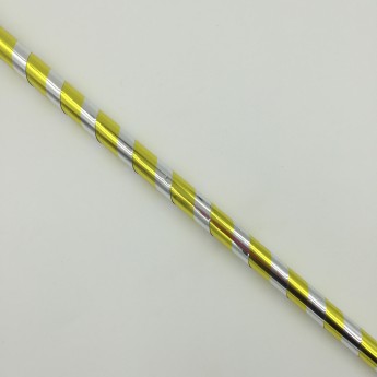 CANNE A APPARITION PLASTIQUE RAYEE JAUNE - ARGENT