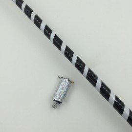 CANNE A APPARITION METALLIQUE NOIRE BLANCHE