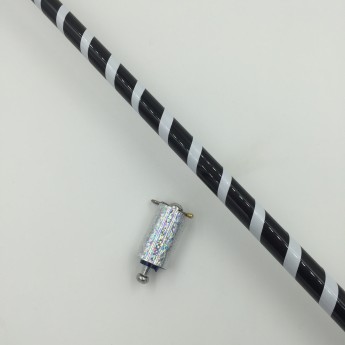 CANNE A APPARITION METALLIQUE NOIRE BLANCHE