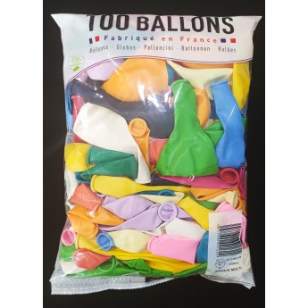 BALLONS MULTICOLORS 25 CM