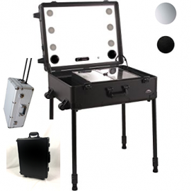 VALISE STUDIO MAQUILLAGE Multimédia, USB, Bluetooth ( Noir/Argentée)