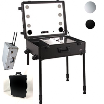 VALISE STUDIO MAQUILLAGE Multimédia, USB, Bluetooth ( Noir/Argentée)