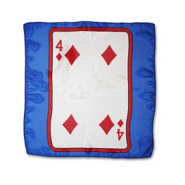 Foulard à la carte ace de pique bleu 12" ( 30 cm )