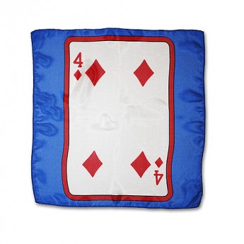 Foulard à la carte ace de pique bleu 12" ( 30 cm )