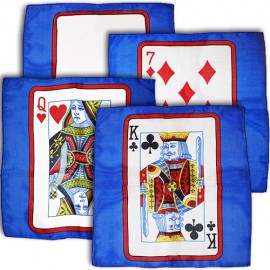 Foulard à la carte set 4 foulards bleu 12" ( 30 cm )